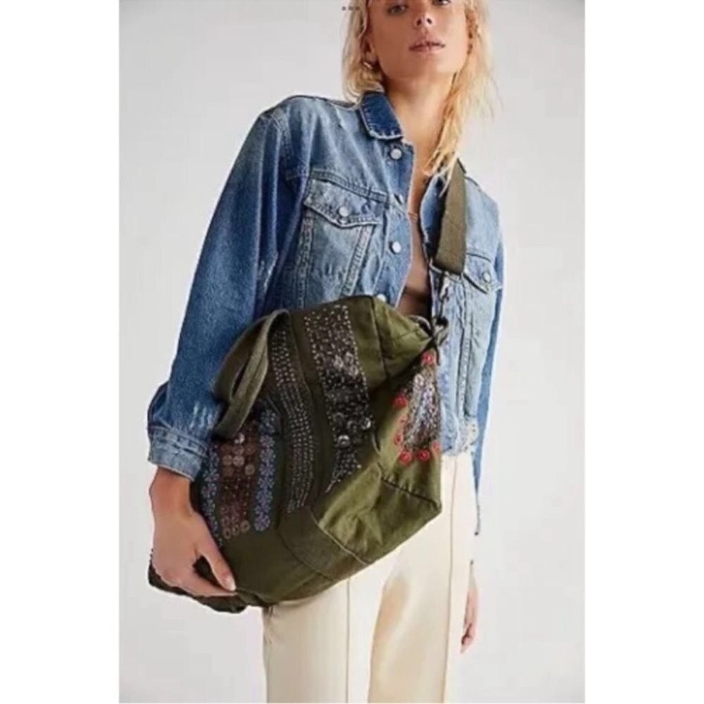 Free People x The Falls! Constellation Tote Bag In Olive NWOT! - Picture 6 of 14